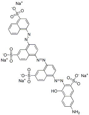 4-[[4-[[4-[(6-Amino-1-hydroxy-3-sulfo-2-naphthalenyl)azo]-7-sulfo-1-naphthalenyl]azo]-7-sulfo-1-naphthalenyl]azo]-1-naphthalenesulfonic acid tetrasodium salt Structure