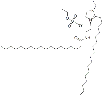 1-ethyl-2-heptadecyl-4,5-dihydro-3-[2-[(1-oxooctadecyl)amino]ethyl]-1H-imidazolium ethyl sulphate Struktur