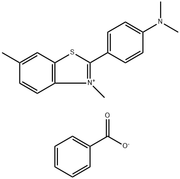 2-[4-(dimethylamino)phenyl]-3,6-dimethylbenzothiazolium benzoate|