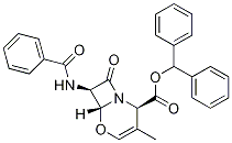 [2R-(2alpha,6alpha,7alpha)]-7-(Benzoylamino)-3-methyl-8-oxo-5-oxa-1-azabicyclo[4.2.0]oct-3-ene-2-carboxylic acid diphenylmethyl ester Struktur
