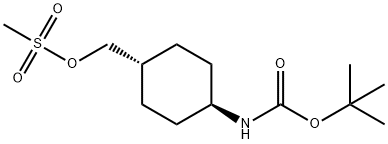 N-[反式-4-[(甲磺酰氧基)甲基]环己基]氨基甲酸叔丁酯 结构式