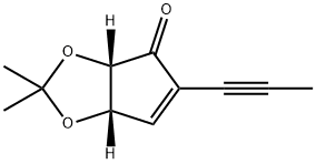 4H-Cyclopenta-1,3-dioxol-4-one,3a,6a-dihydro-2,2-dimethyl-5-(1-propynyl)-,(3aS,6aS)-(9CI) Struktur