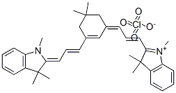 2-((E)-3-(5,5-二甲基-3-[(E)-3-(1,3,3-三甲基-1,3-二氢-2H-吲哚-2-亚基)-1-丙烯基]-2-环己烯-1-亚基)-1-丙烯基)-1,3,3-三甲基-3H-吲哚高氯酸盐 结构式