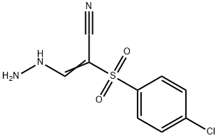 (E)-2-(4-chlorophenylsulfonyl)-3-hydrazinylacrylonitrile Structure