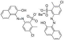 ビス[3-クロロ-6-[(2-ヒドロキシ-1-ナフチル)アゾ]-2-メチルベンゼンスルホン酸]バリウム 化学構造式