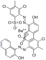 ビス[3,5-ジクロロ-2-[(2-ヒドロキシ-1-ナフチル)アゾ]-4-メチルベンゼンスルホン酸]バリウム 化学構造式