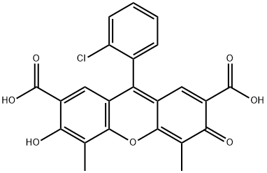 9-(2-Chlorophenyl)-6-hydroxy-4,5-dimethyl-3-oxo-3H-xanthene-2,7-dicarboxylic acid|