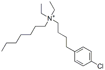 [4-(4-クロロフェニル)ブチル]ジエチルヘプチルアザニウム 化学構造式