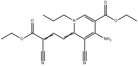 ethyl (6E)-4-amino-5-cyano-6-(3-cyano-3-ethoxycarbonyl-prop-2-enyliden e)-1-propyl-pyridine-3-carboxylate 结构式