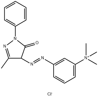 N,N,N-三甲基-3-[(4,5-二氢-3-甲基-5-氧代-1-苯基-1H-吡唑-4-基)偶氮]苯基季铵盐酸盐, 68391-31-1, 结构式