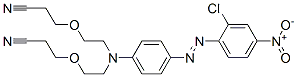 3,3'-[[[4-[(2-クロロ-4-ニトロフェニル)アゾ]フェニル]イミノ]ビス(2,1-エタンジイルオキシ)]ビス(プロパンニトリル) 化学構造式