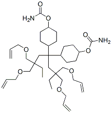 [メチレンジ(4,1-シクロヘキサンジイル)]ビスカルバミン酸ビス[2,2-ビス[(2-プロペニルオキシ)メチル]ブチル] 化学構造式