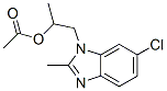 1-(6-クロロ-2-メチル-1H-ベンゾイミダゾール-1-イル)-2-プロパノールアセタート 化学構造式