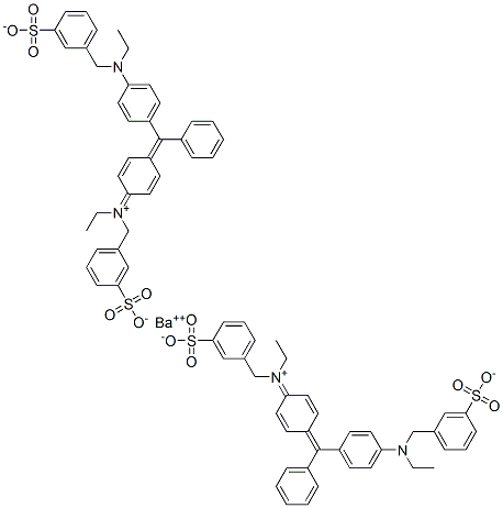 ビス[3-[[エチル[4-[[4-[エチル(3-スルホナトベンジル)イミニオ]-2,5-シクロヘキサジエニリデン]フェニルメチル]フェニル]アミノ]メチル]ベンゼンスルホン酸]バリウム 化学構造式
