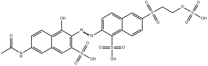 2-[[6-acetamido-1-hydroxy-3-sulpho-2-naphthyl]azo]-6-[[2-(sulphooxy)ethyl]sulphonyl]naphthalene-1-sulphonic acid Struktur