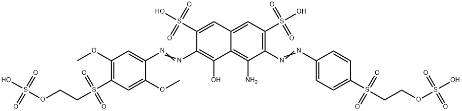 4-アミノ-5-ヒドロキシ-6-[4-(2-スルホオキシエチルスルホニル)-2,5-ジメトキシフェニルアゾ]-3-[4-(2-スルホオキシエチルスルホニル)フェニルアゾ]-2,7-ナフタレンジスルホン酸 化学構造式