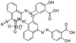 bis[4-[(3-carboxy-4-hydroxyphenyl)azo]-2-methoxynaphthalene-1-diazonium] sulphate 结构式