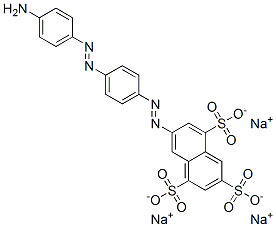 7-[[4-[(4-アミノフェニル)アゾ]フェニル]アゾ]-1,3,5-ナフタレントリスルホン酸トリナトリウム 化学構造式