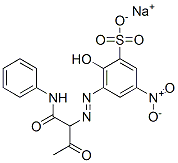 2-ヒドロキシ-5-ニトロ-3-[[2-オキソ-1-[(フェニルアミノ)カルボニル]プロピル]アゾ]ベンゼンスルホン酸ナトリウム 化学構造式