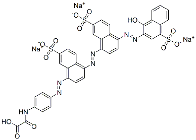 trisodium hydrogen [[4-[[4-[[4-[(1-hydroxy-4-sulphonato-2-naphthyl)azo]-7-sulphonato-1-naphthyl]azo]-7-sulphonato-1-naphthyl]azo]phenyl]amino]oxoacetate,68400-56-6,结构式