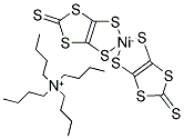 テトラブチルアンモニウムビス(1,3-ジチオール-2-チオン-4,5-ジチオラト)ニッケル(ＩＩＩ) コンプレックス 化学構造式