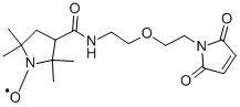 3-[2-(2-马来酰亚氨基乙氧基)乙氨基甲酰]-2,2,5,5-四甲基-1-吡咯烷-1-氧基自由基,68407-07-8,结构式