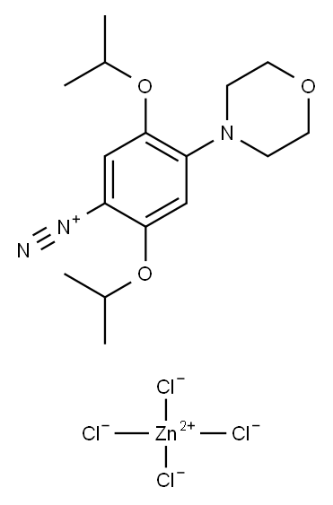 2,5-bis(1-methylethoxy)-4-(morpholino)benzenediazonium tetrachlorozincate (2:1) Structure