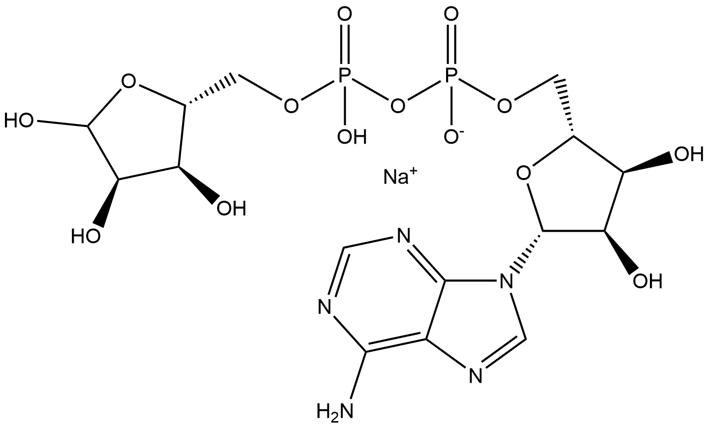 アデノシン 5′-ジホスホリボース ナトリウム塩 化学構造式