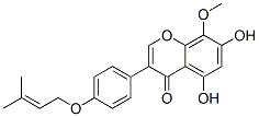 5,7-ジヒドロキシ-8-メトキシ-3-[4-[(3-メチル-2-ブテニル)オキシ]フェニル]-4H-1-ベンゾピラン-4-オン 化学構造式
