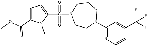 684212-18-8 1H-PYRROLE-2-CARBOXYLIC ACID, 5-[[HEXAHYDRO-4-[4-(TRIFLUOROMETHYL)-2-PYRIDINYL]-1H-1,4-DIAZEPIN-1-YL]SULFONYL]-1-METHYL-, METHYL ESTER