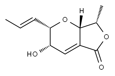 5H-Furo[3,4-b]pyran-5-one, 2,3,7,7a-tetrahydro-3-hydroxy-7-methyl-2-(1E)-1-propenyl-, (2S,3S,7S,7aS)- (9CI) 结构式