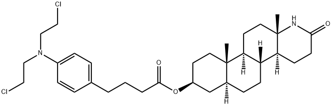 3-hydroxy-13,17-secoandrostan-17-oic-13,17-lactam (4-(bis(2-chloroethyl)amino)phenyl)butyrate 化学構造式
