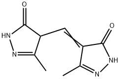 4-[[(4,5-ジヒドロ-3-メチル-5-オキソ-1H-ピラゾール)-4-イリデン]メチル]-2,4-ジヒドロ-5-メチル-3H-ピラゾール-3-オン 化学構造式