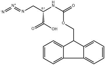 (S)-2-(((9H-FLUOREN-9-YL)METHOXY)CARBONYLAMINO)-3-AZIDOPROPANOIC ACID Structure