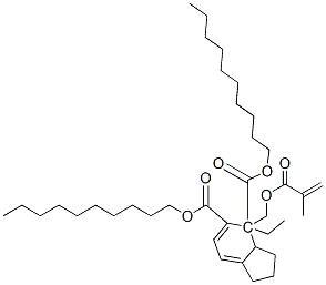 2,2'-[[2-エチル-2-[[(2-メチル-1-オキソ-2-プロペニル)オキシ]メチル]-1,3-プロパンジイル]ビス(オキシカルボニル)]ビス[安息香酸デシル] 化学構造式