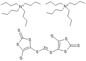 BIS(TETRA-N-BUTYLAMMONIUM) BIS(1,3-DITHIOLE-2-THIONE-4,5-DITHIOLATO) ZINC COMPLEX Struktur