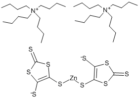 BIS(TETRA-N-BUTYLAMMONIUM) BIS(1,3-DITHIOLE-2-THIONE-4,5-DITHIOLATO) ZINC COMPLEX Structure