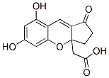 1,2,3,3a-テトラヒドロ-6,8-ジヒドロキシ-1-オキソシクロペンタ[b][1]ベンゾピラン-3a-酢酸 化学構造式