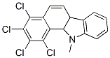 1,2,3,4-テトラクロロ-6a,11a-ジヒドロ-11-メチル-11H-ベンゾ[a]カルバゾール 化学構造式