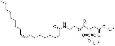 disodium (Z)-[2-[(1-oxooctadec-9-enyl)amino]ethyl] 2-sulphonatosuccinate Struktur