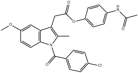 4-(acetylamino)phenyl 1-(4-chlorobenzoyl)-5-methoxy-2-methyl-1H-indole-3-acetate, 68483-33-0, 结构式