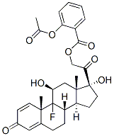 9-fluoro-11beta,17,21-trihydroxypregna-1,4-diene-3,20-dione 21-acetylsalicylate Struktur