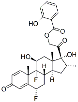 6α,9-ジフルオロ-11β,17-ジヒドロキシ-21-[(2-ヒドロキシベンゾイル)オキシ]-16α-メチルプレグナ-1,4-ジエン-3,20-ジオン 化学構造式