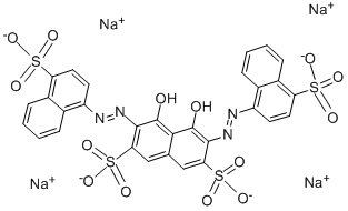 双-2,7-(萘偶氮-4-磺基)-1,8-羟基萘-3,6-二磺酸四钠盐, 68504-34-7, 结构式