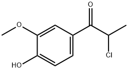 2-クロロ-1-(4-ヒドロキシ-3-メトキシフェニル)プロパン-1-オン 化学構造式