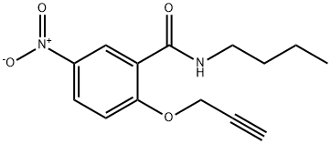 N-butyl-5-nitro-2-(2-propynyloxy)benzamide Struktur