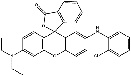 2'-[(2-chlorophenyl)amino]-6'-(diethylamino)spiro[isobenzofuran-1(3H),9'-[9H]xanthene]-3-one Structure