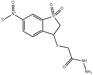 2-((6-硝基-1,1-二氧化-2,3-二氢苯并[B]噻吩-3-基)硫)乙酰酰肼 结构式