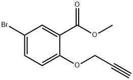 5-ブロモ-2-(2-プロピニルオキシ)ベンゼンカルボン酸メチル 化学構造式