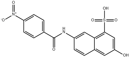 3-ヒドロキシ-7-[(4-ニトロベンゾイル)アミノ]-1-ナフタレンスルホン酸 化学構造式